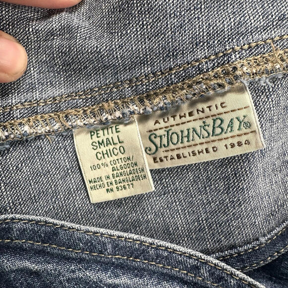 VTG St Johns Bay Bib Overalls Boys Student Small 30x28 Blue Dark Wash EUC - Picture 3 of 9